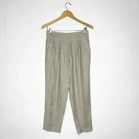 Babaton Aritzia Cohan Linen Taper Ankle Pants Pull On trousers Size 4 - Picture 2 of 10